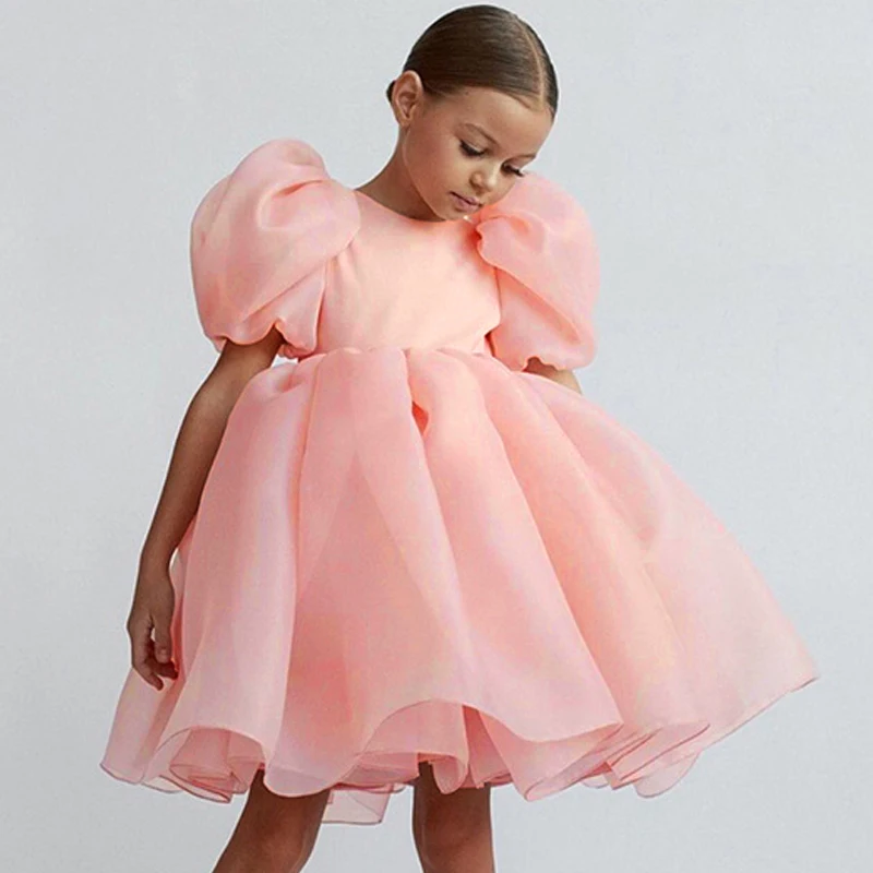 Tutu Robe Enfant Hztyyier Tutu Tricoté à Manches Longues Pour Bébé - Robe De Princesse En Tulle Avec Jupe En Coton Mélangé à La Taille Pour Enfants ( 80-Rouge Tulle Jaune