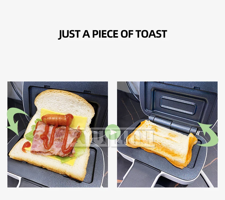 Description Picture 4 of itemHousehold Sandwich Maker Panini Mini Toaster Breakfast Machine Multifunctional Double-sided Heating Bread Machine