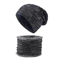 Winter Beanie Hat For Women Women Thick Wool Neck Scarf Cap Knitted Hat Winter Cap Beanie Balaclava Mask Bonnet Hats Set 1
