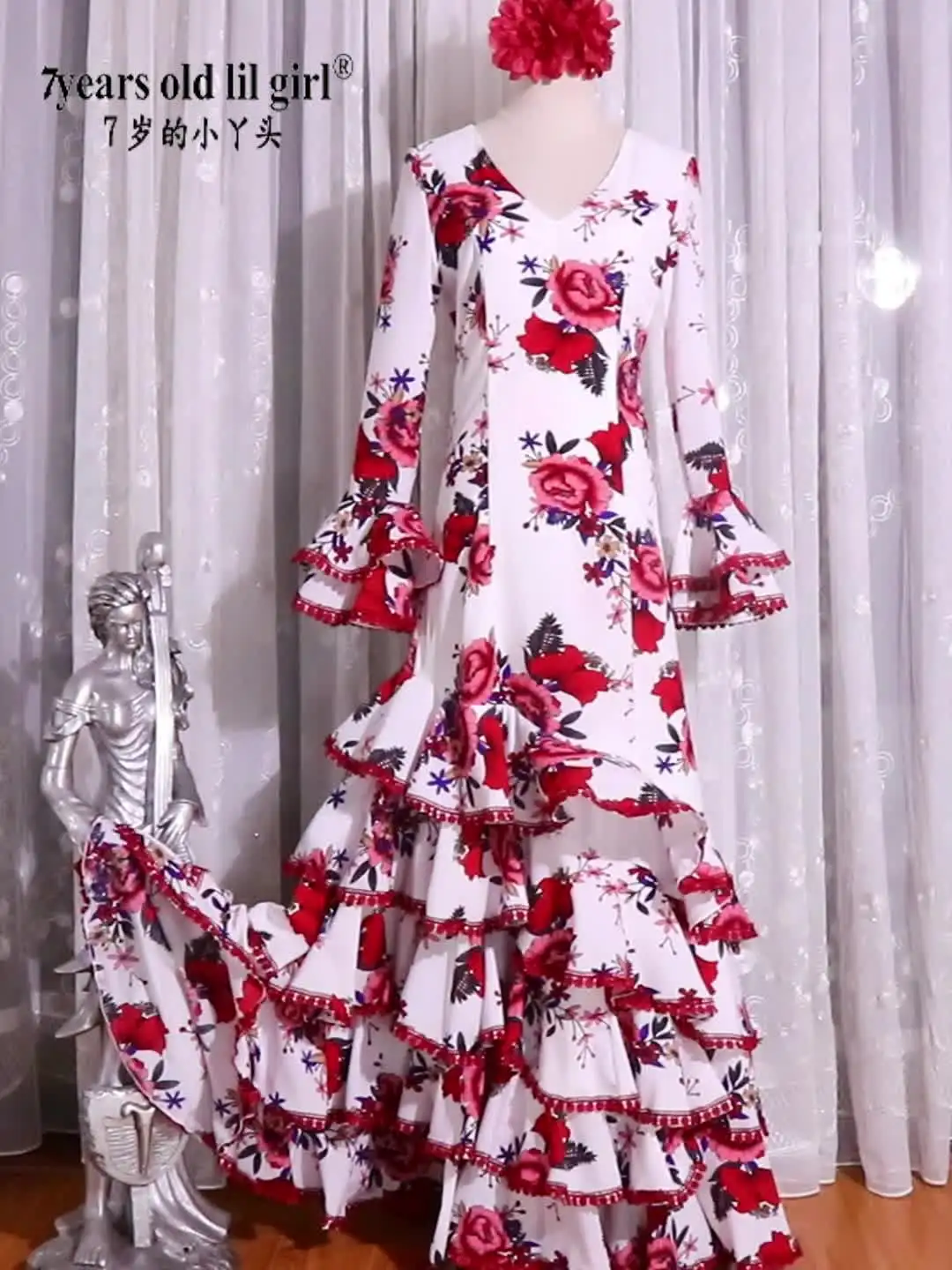 Red Flamenco Dress M0491 - Andalusian Passion | EMMA WU DESIGN, image size:1080x1440