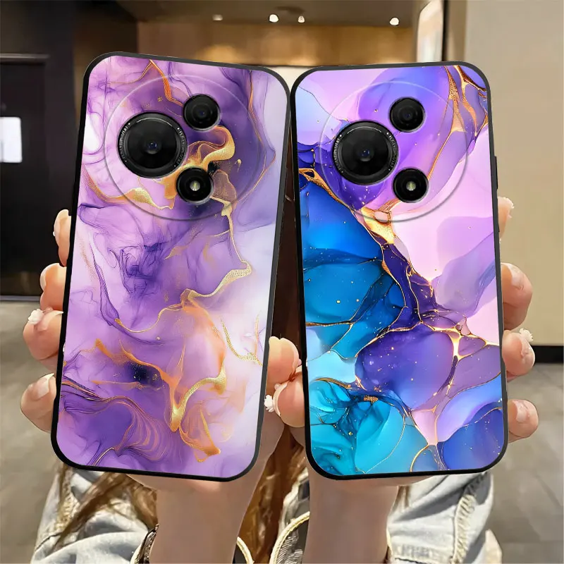 Soft Silicone Bumper Phone Case with Flower Butterfly Marble Design