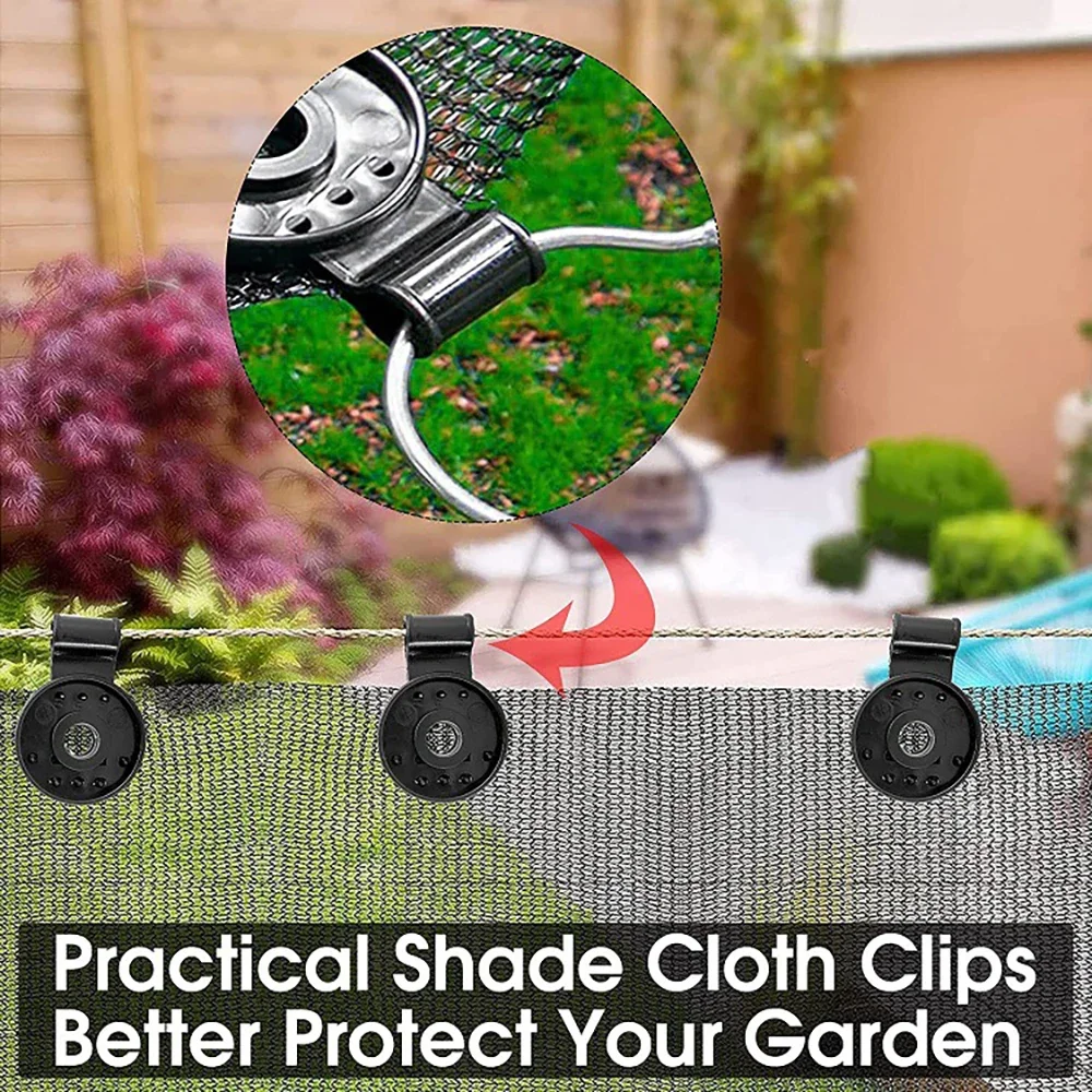 Description Picture 5 of item30-300pcs Shade Cloth Clip Shade Fabric Clamps Accessories Grommets Net Mesh Cover Sunblock Fabric In Garden Backyard Greenhouse