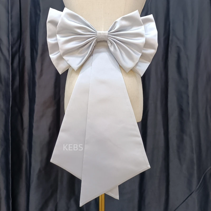 Bridal Dress Decoration Separate white satin bow detachable bridal dress satin knot accessories