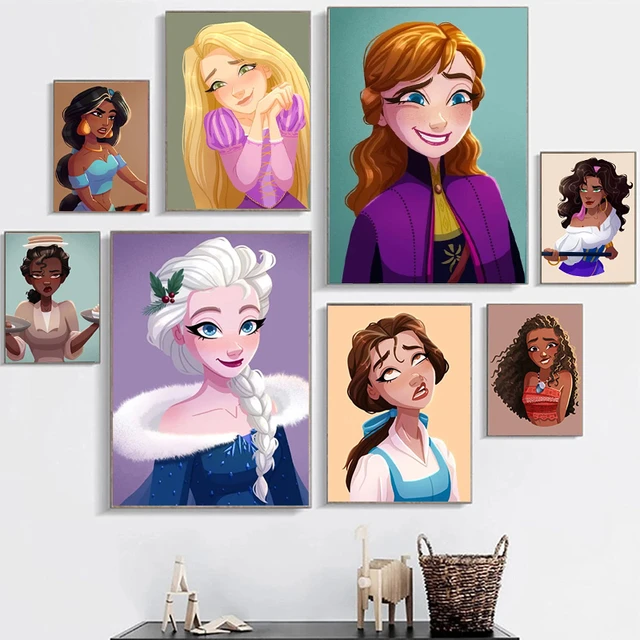 Peinture acrylique par numéros de princesse Disney Anna Elsa, tableau d'art  mural par numéros, peinture acrylique faite à la main par numéros,  décoration de maison - AliExpress