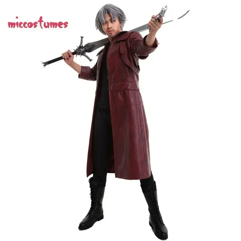 

Miccostumes Men's Cosplay Costume Leather Coat Jacket Mens Halloween Outfits