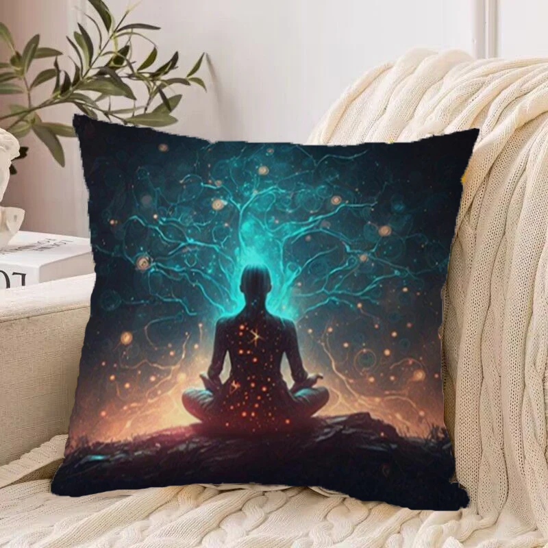 

Chair Cushion Cover 50x50 Mandala Buddha Meditation Chakra Decorative Pillows for Decoration Pillowcase 45*45 Pillow Hugs Cases