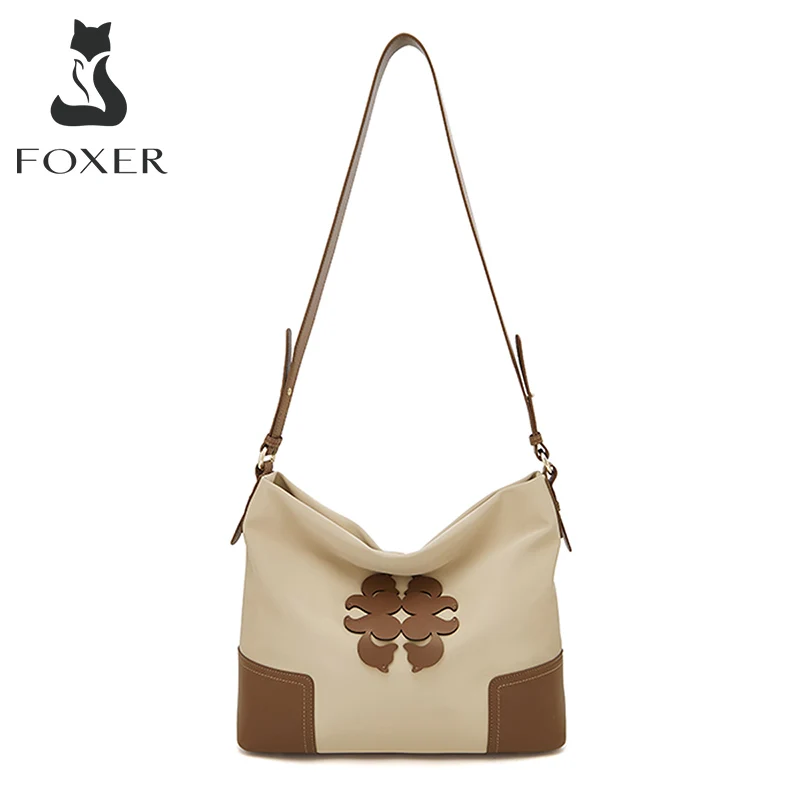 

FOXER Women's Soft PU Leather Shoulder Crossbody Bag Lady Dating Messenger Bag Female Adjustable Shoulder Strap Zipper Brand Bag