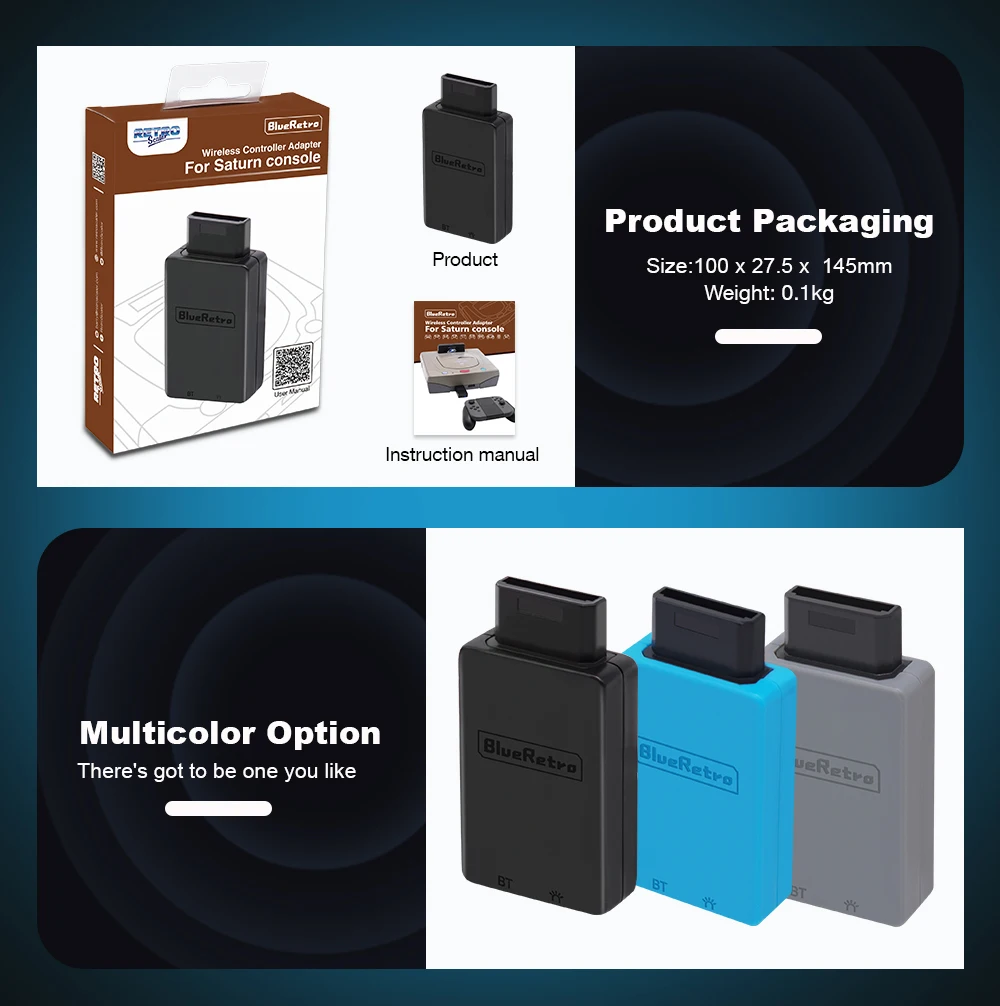 RetroScaler-Adaptador de Controlador Sem Fio Bluetooth, Console