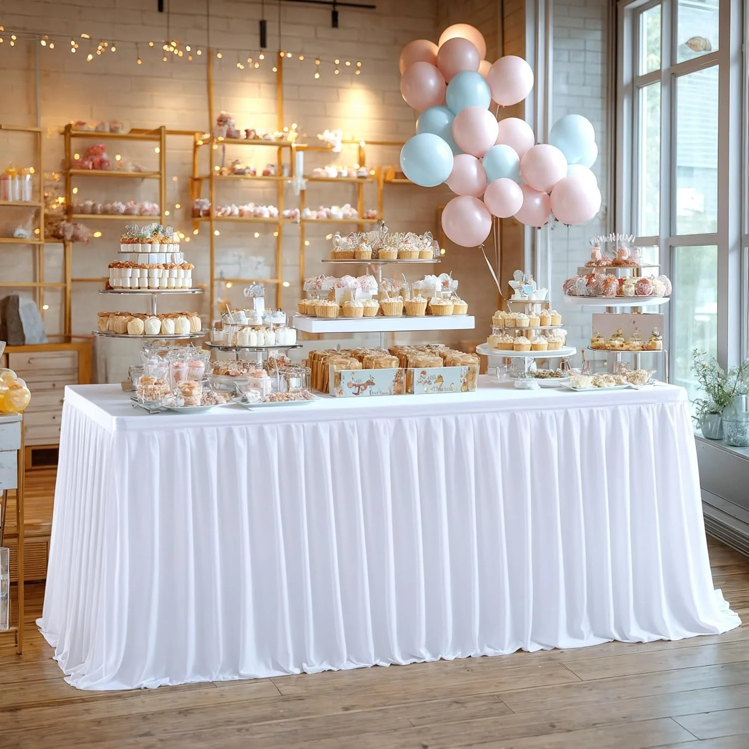 Party Table Skirt Birthday Pleated Dessert Tablecloth Cover Wedding Decorations Baby Shower Hotel Display Gift Dining Tablecloth table cover table skirt