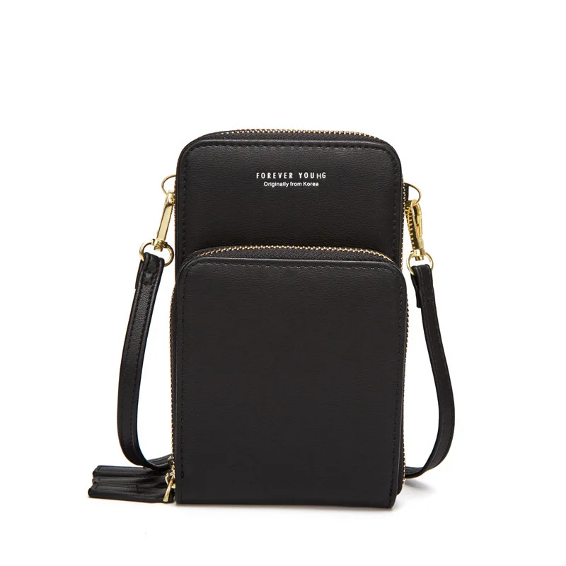 1PC Womens Printing 3 Layer Canvas Phone Bag Messenger Shoulder Bag Zipper Coin Card Key Purse for Women's Bank Card Holder Pack 