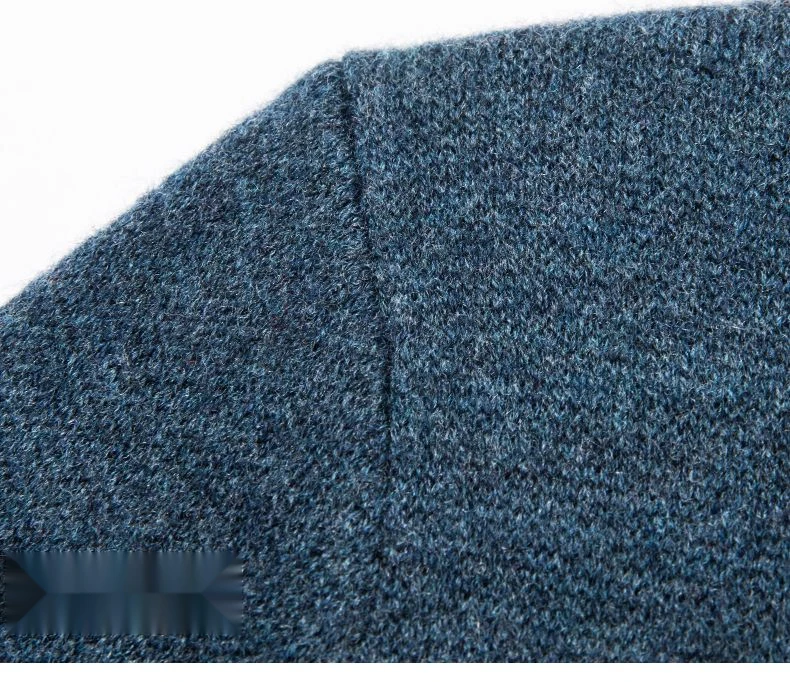 Cashmere 100% Middle aged Men's Solid Color Half High Collar Black Underlay Sweater Men's Thickened Sweater Pullover_voghion.com