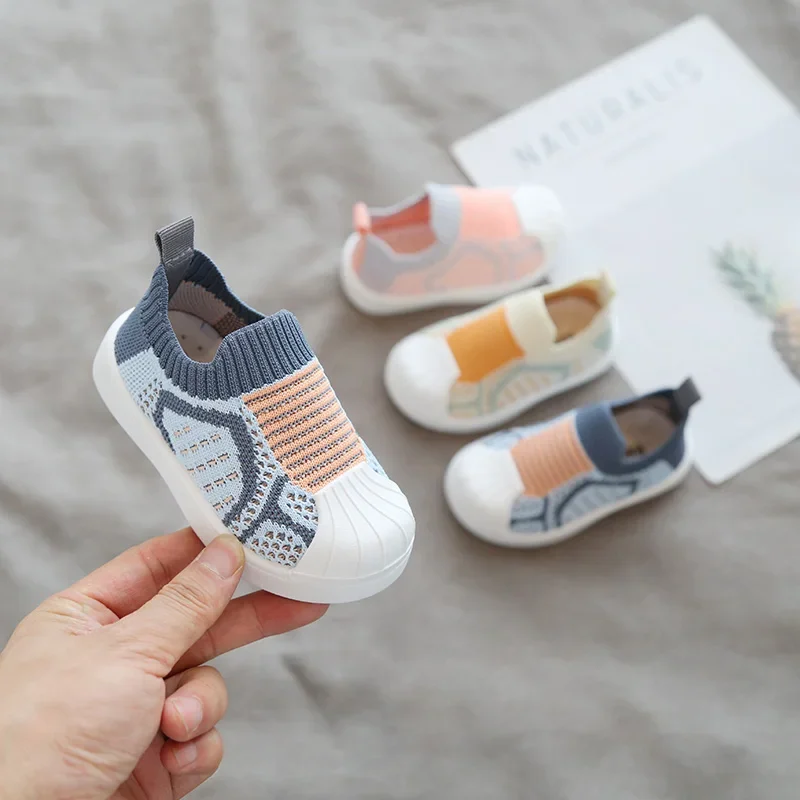 Infant Toddler Shoes Spring Girls Boys Casual Shoes Comfortable Baby Kids Non-slip Soft Bottom Stitching Color Sneakers