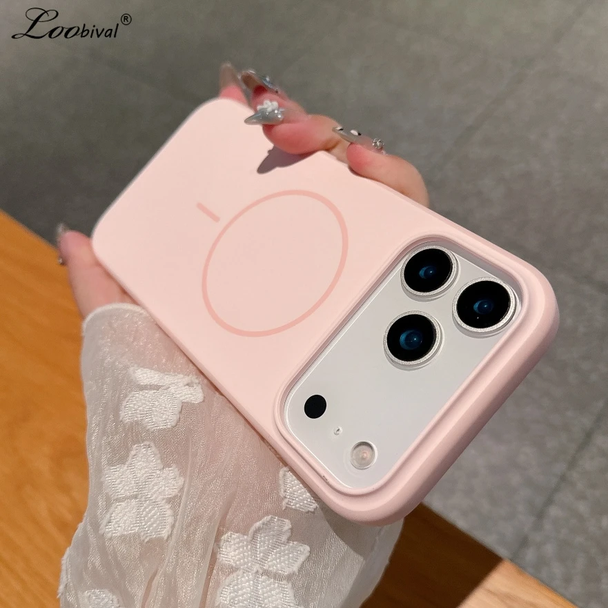 Matte Candy Solid Color Case For Iphone 16 Pro Max 17 Air Magnetic Wireless Charging Ultra Slim Shockproof Cover_voghion.com