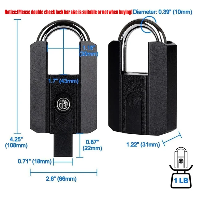 Waterproof Smart Padlock TTlock App Control Fingerprint Keyless IP67 Outdoor Biometric Tough Suitable Gym High Quality 5