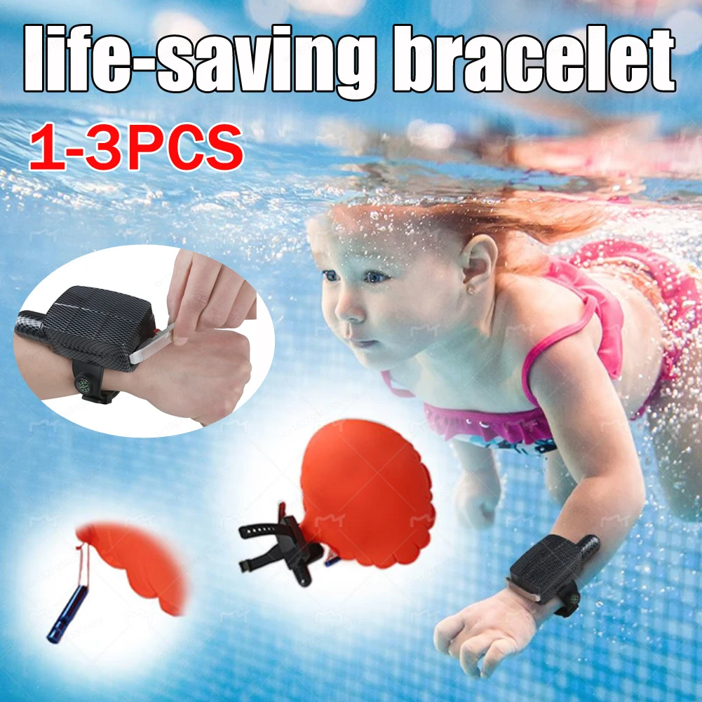 Portable Anti Drowning Lifesaving Bracelet Floating Swimming Safety Self Rescue Wristband Survive Equipment 1-3PCS