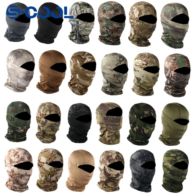 Pasamontañas táctico de camuflaje, máscara facial completa, Wargame CP,  sombrero militar, caza, ciclismo, ejército, Multicam, Bandana