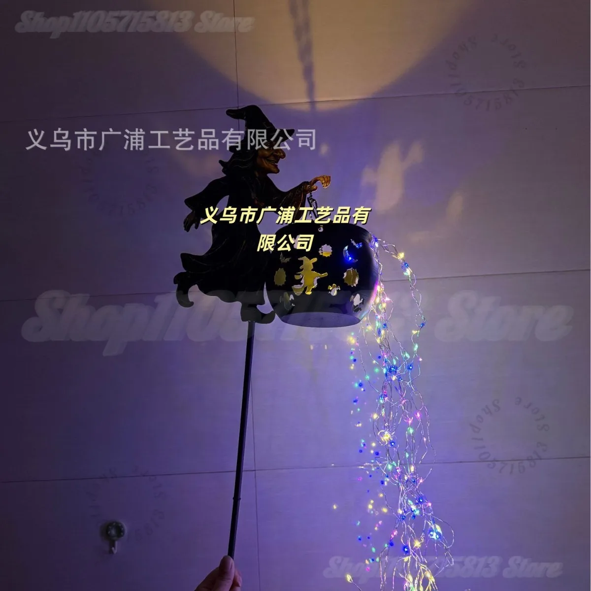 รูปสินค้า โคมไฟสวน LED รูปหม้อสมุนไพร ตกแต่งเทศกาลฮาโลวีน