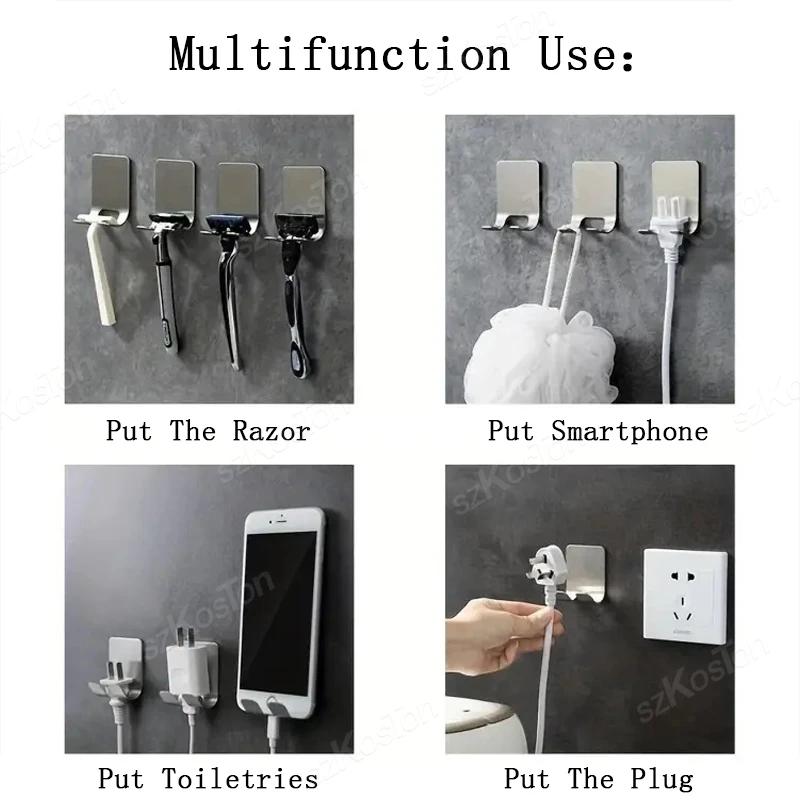 Adhesive Razor Holder Wall Mounted Bathroom Waterproof For Shower Towel Hook Rack Gillette Shaver Shaving Holder Black Hook razor holder razor storage box shaver charger holder