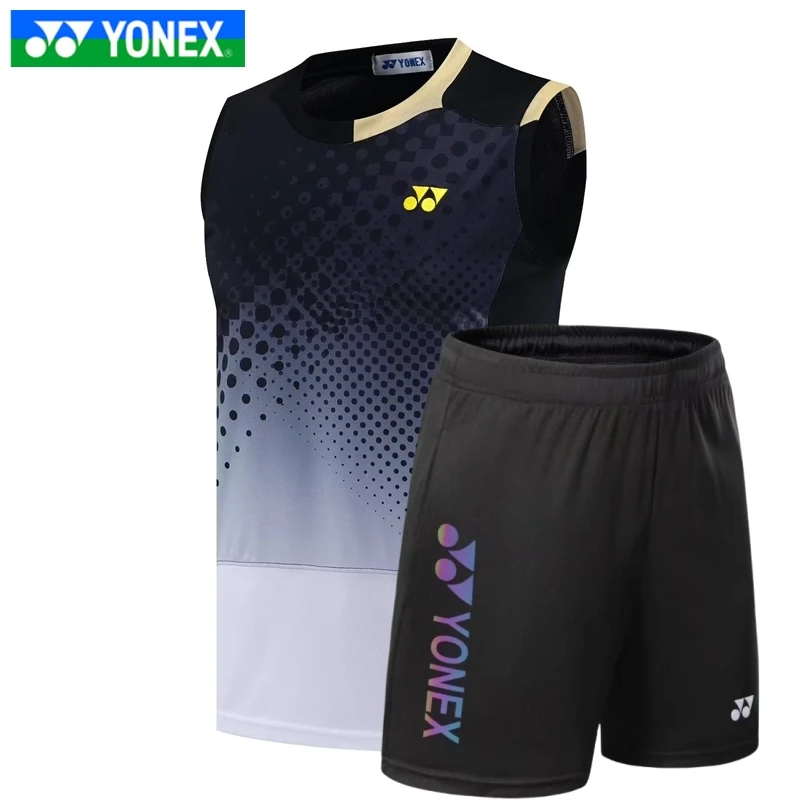 Yonex man shorts Badminton Competition Training Suit Quick-drying Breathable Sweat-absorbent Sleeveless short sleeve top T-shirt