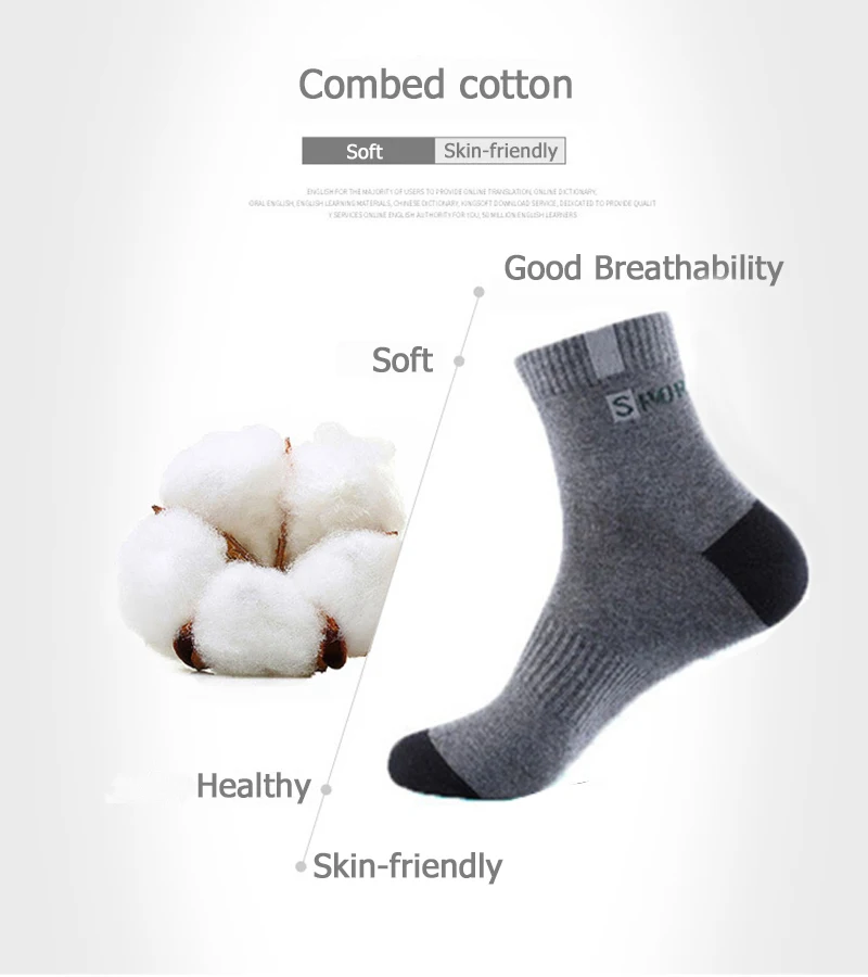 Cotton Sock 5 Pairs for Men Sport Breathable Soft Letter Fashion Sneakers High Elastic Middle Tube Stocking Towel Sox Summer