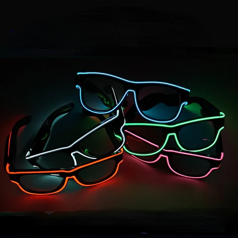 Gafas luminosas LED inalámbricas recargables por USB, lentes con luz LED  para fiestas rave, gafas de sol brillantes (verde oscuro), Verde oscuro