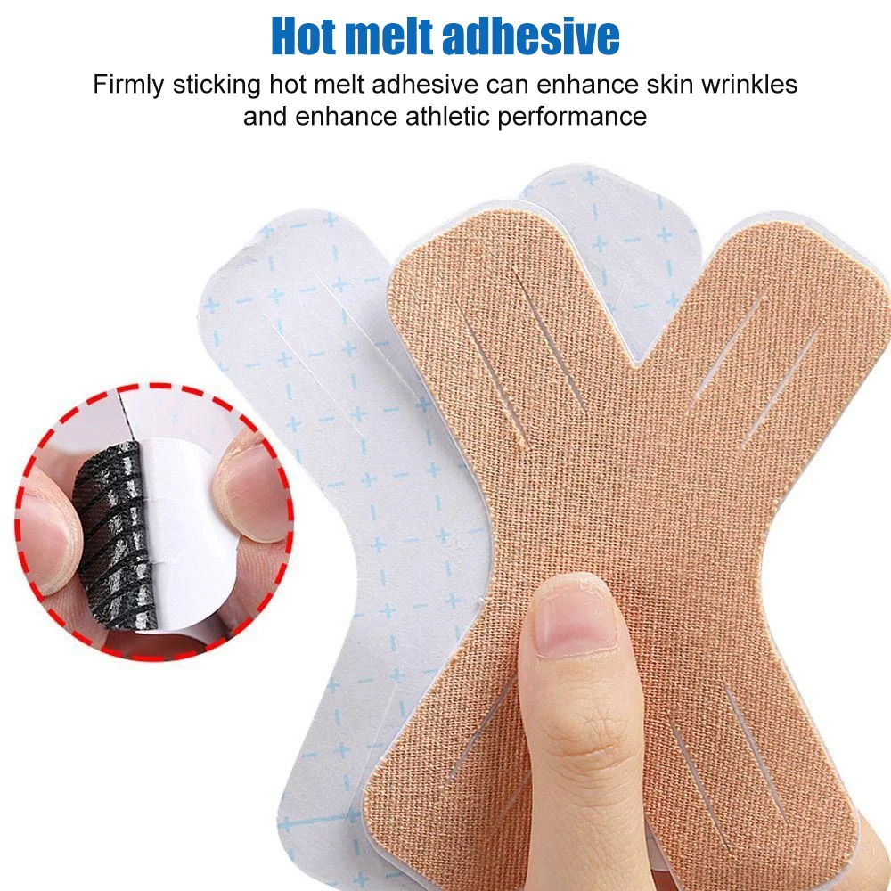Kinesiology Tape Muscle Support Elastic Athletic Sports Tape Therapy Recovery Adhesive X Type 8/12PCS