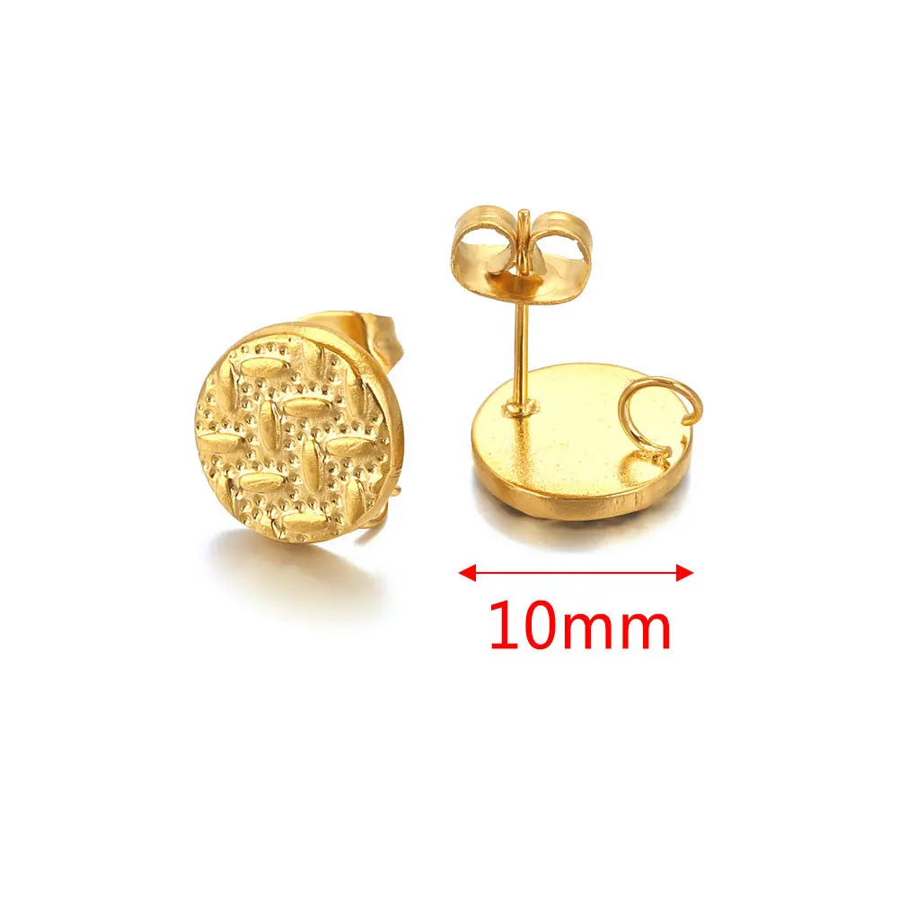 Stainless Steel Braided Thread Earrings Titanium Steel DIY Round Gold-plated Ear Accessories 6
