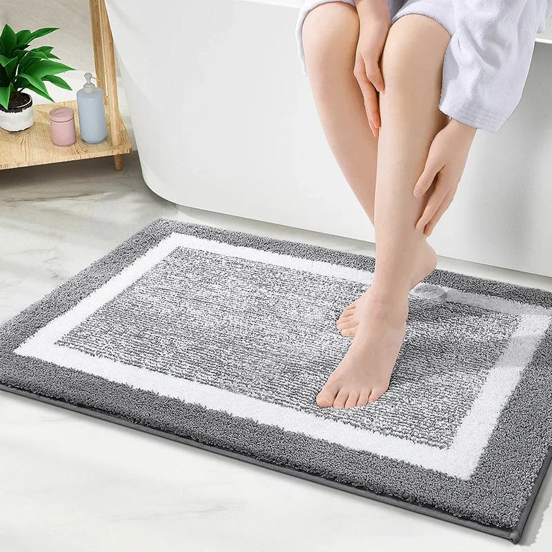 Large Bathroom Rugs Non Slip Bath Mats Bathroom Machine Washable Plush Carpet Room Floor Decor Absorbent Bath Rugs Shower