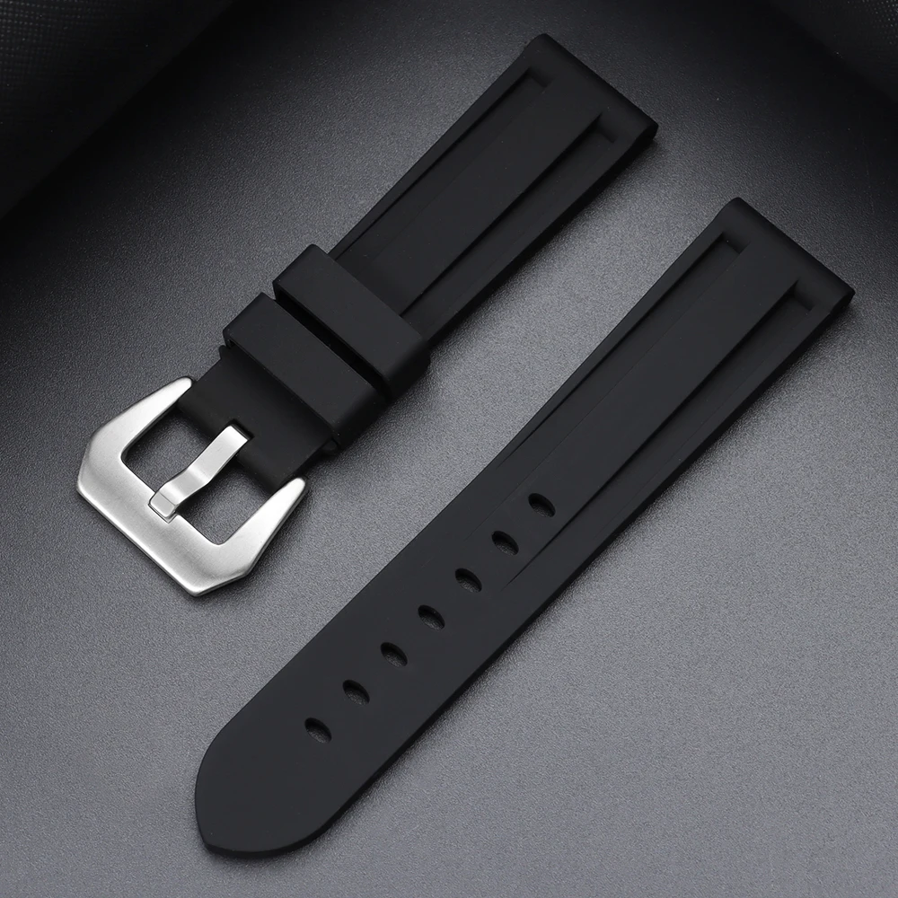Silicone Rubber Waterproof Sport Watch Band Replacement