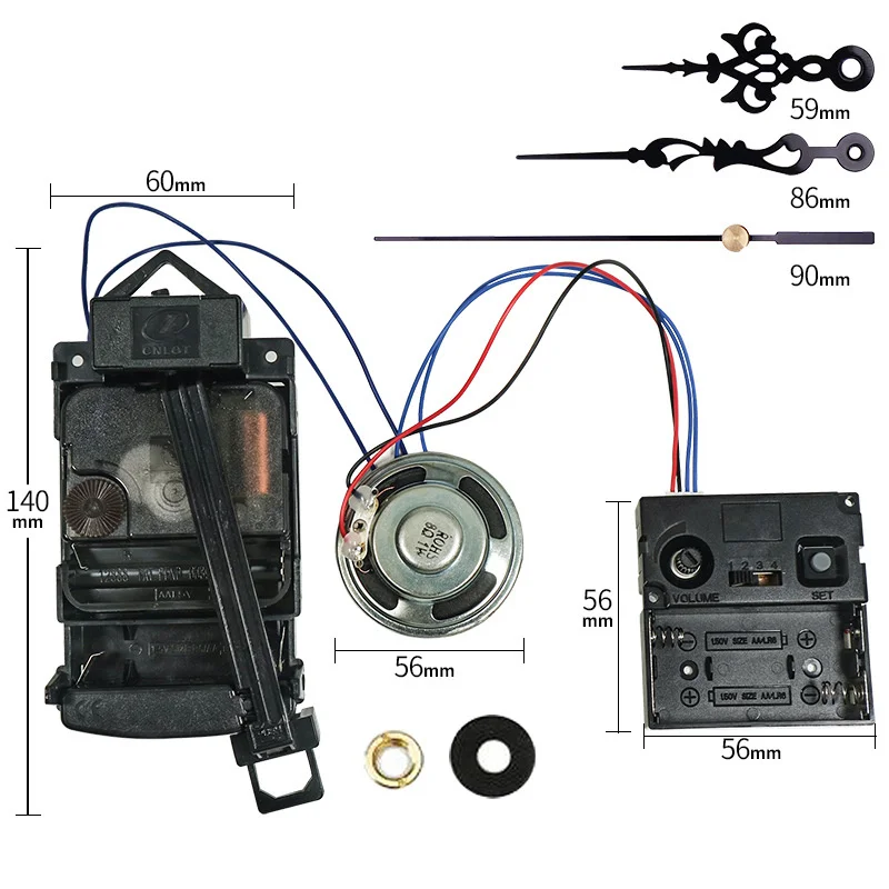 Description Picture 2 of itemQuartz Pendulum Clock Movement With Black Hands Music Box Speaker Battery Operated Melody Mechanism DIY Clock Replacement Parts
