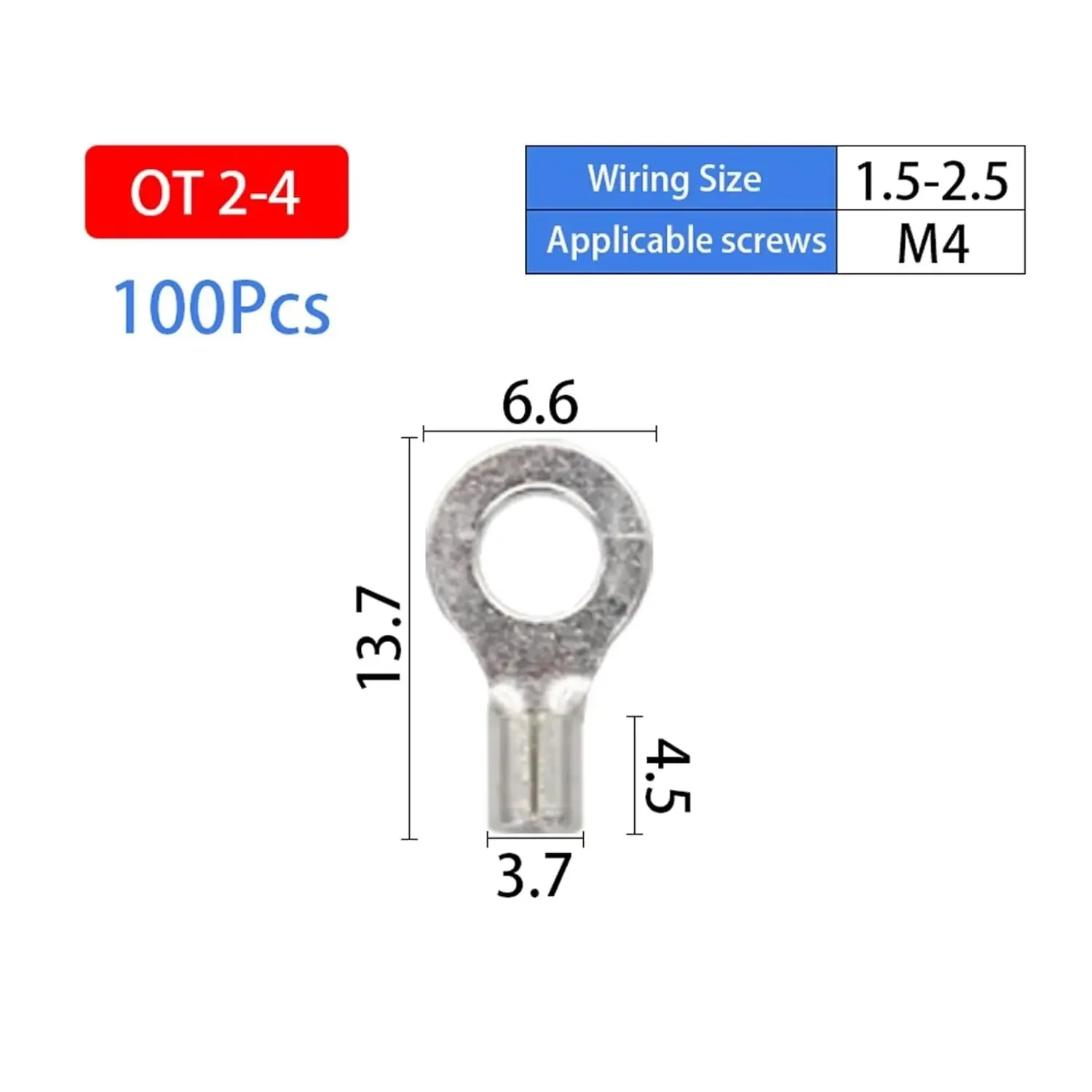 Terminal Connector 200/320Pcs 10 in 1 Terminals Non-Insulated Ring Fork U-Type Brass Terminals Assortment Kit Cable Wire Connector Crimp Spade