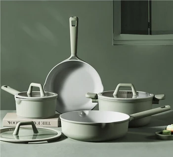 Ceramic cookware set 3PCS Home frying pan milk soup non stick kitchen cooking pot set