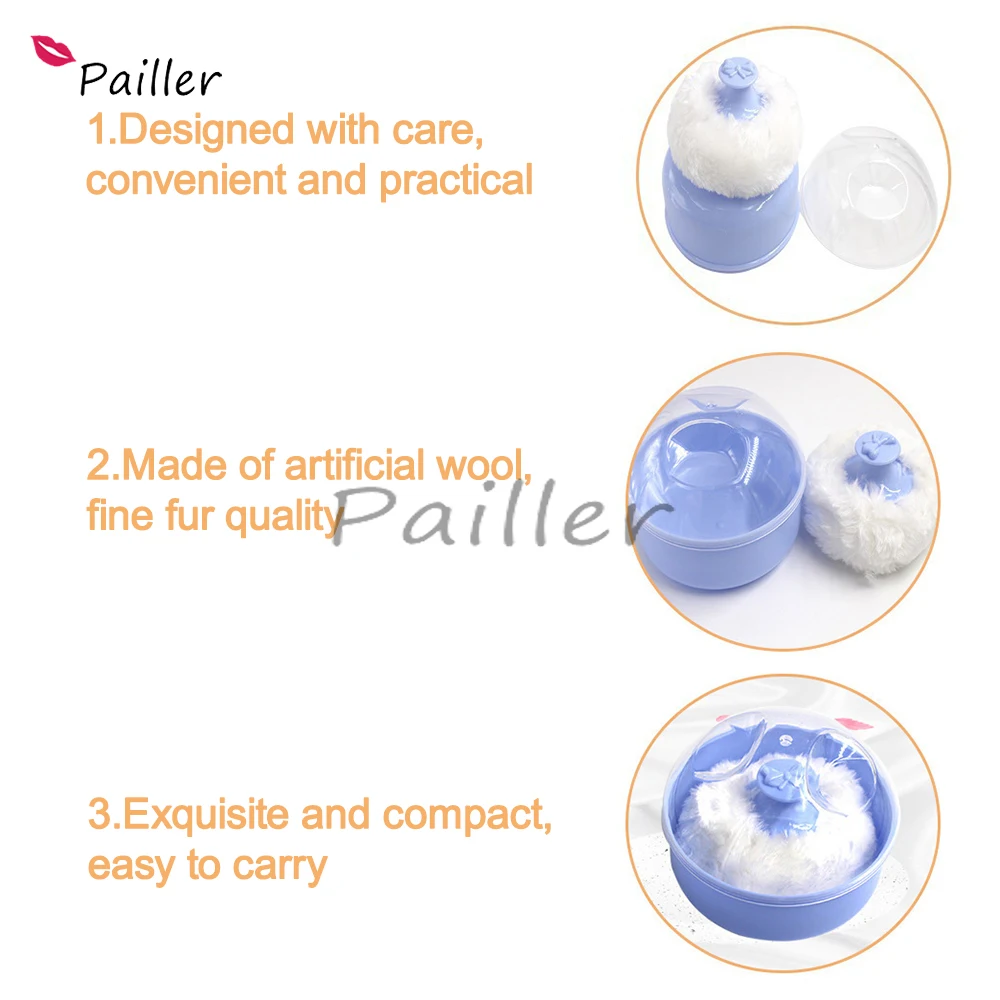 Baby Powder Container with Puff - 2Pcs Body Powder Puff with Handle Bath  Powder Puff and Container Baby Puffs with Container Travel Kit - Makeup  Puffs