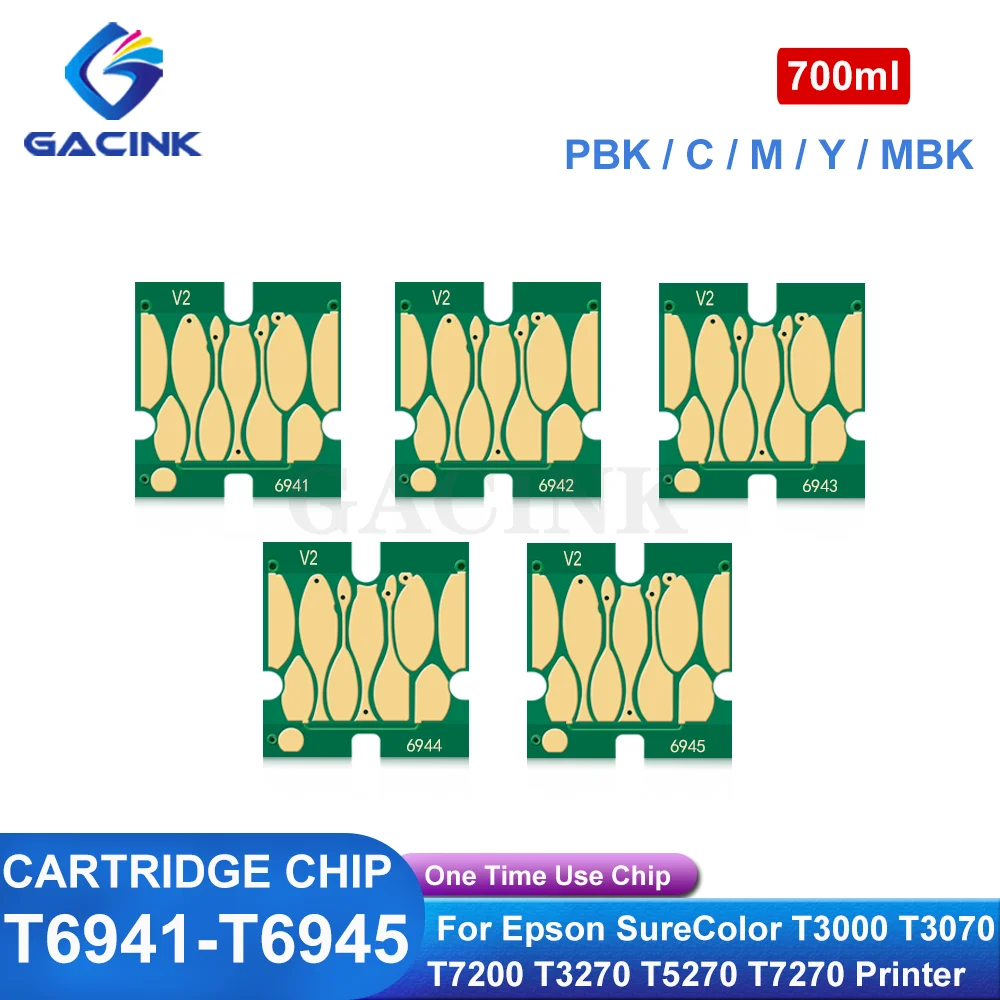 

T6941-T6945 чип картриджа для Epson SureColor T3000 T3070 T3200 T5200 T7200 T3270 T5270 T7270, стабильный чип