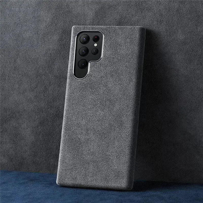 

Genuine Italy Alcantara Suede Leather Case For Samsung Galaxy S22 Ultra S22 Armor Back Cover