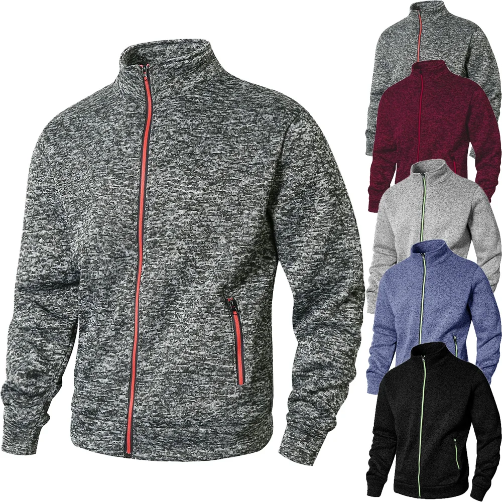 Cardigan à col montant homme zip printemps automne - Veste légère confortable pour pêche en mi-saison