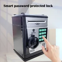Electric Piggy Bank Cartoon Fingerprint Password Cash Box Saving Money Automatic Atm Machine Safe Pretend Play Toy Children Gift 1