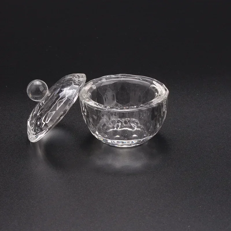 Nail Powder Manicure Tools Nail Tools 1PC Crystal Glass Clear Acrylic Small Octagonal Powder Liquid Nail Cup Dappen Dish Lid Bowl Cup Holder Equipment Nail Tools