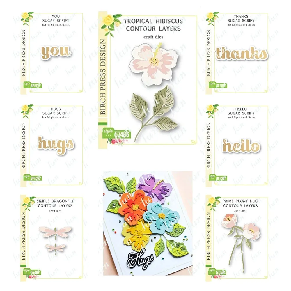 

2022 Arrival New words and flowers dragonfly Metal Cutting Hot foil Dies Scrapbook Used for Diary Decoration Diy Card Handmade