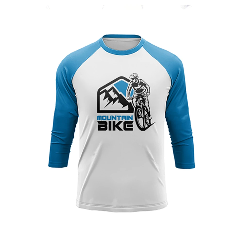 thumbnail image 1 of Sudadera de manga 3/4 para hombre, de MTB, de secado rápido, para verano, para ciclismo y motocicleta, ropa adecuada para carreras, 1 of 5