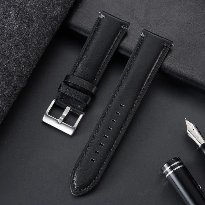 Vintage Cowhide Leather Strap Quick Release Watch Band - Universal Men & Women Bracelet