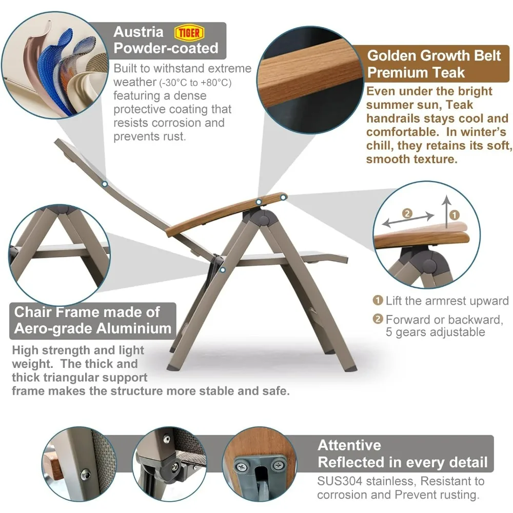 Folding Chairs for Versatile Use: Comfortable, Portable, and Suitable for Indoor, Outdoor, Balcony, Patio, Garden, and Pool Sett