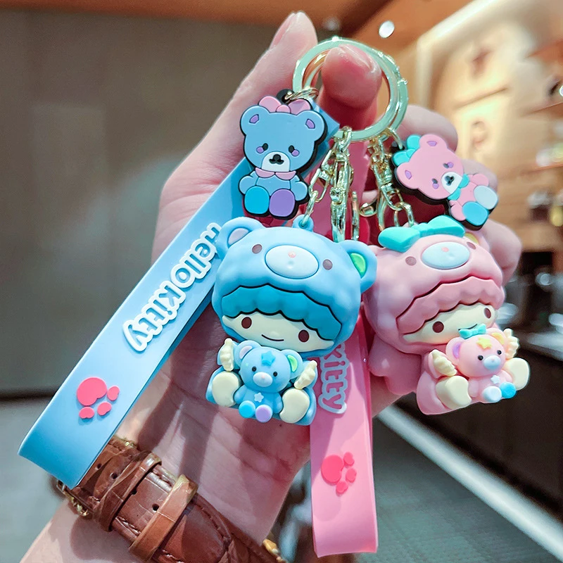 

Sanrio Hello Kitty Keychain Cute Cartoon Melody Kuromi Cinnamoroll Doll Pendant Decoration Keyring Jewelry Girl&Child Gifts Toy