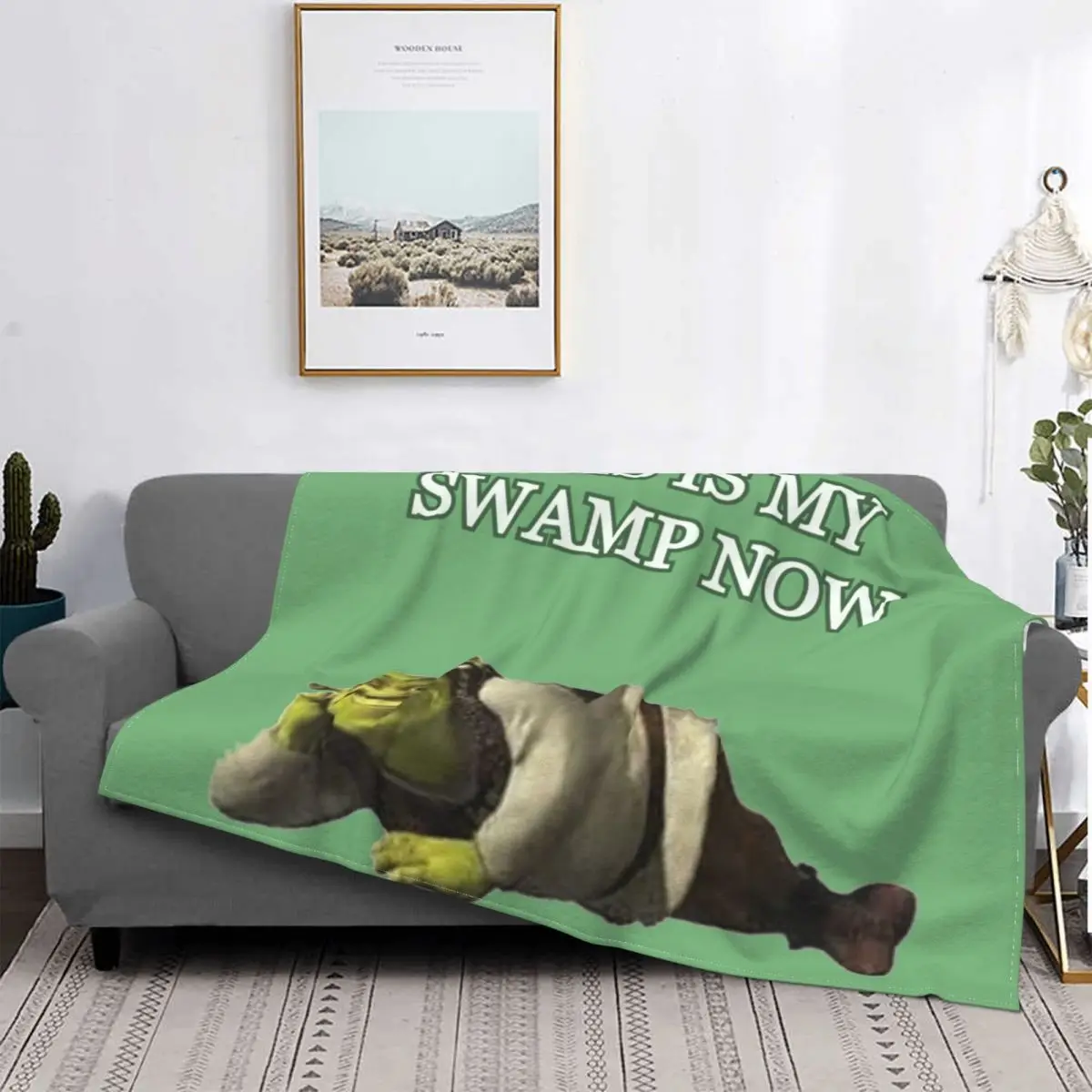 UltraSoft Fleece Shrek Collage Throw Blanket Funny Meme Blankets for Bedding Car Couch Quilt