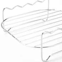 Outdoor grill set with skewers square air fryer grill steamer stainless steel barbecue bracket 3