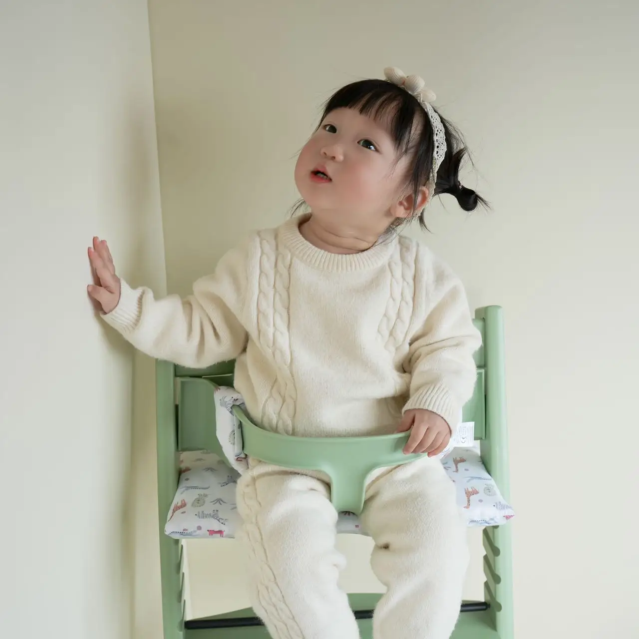 Accessoires de chaise de salle à manger pour enfants, coussin de chaise à pieds hauts pour bébé, pur coton non ald, coussin de tabouret à pieds hauts