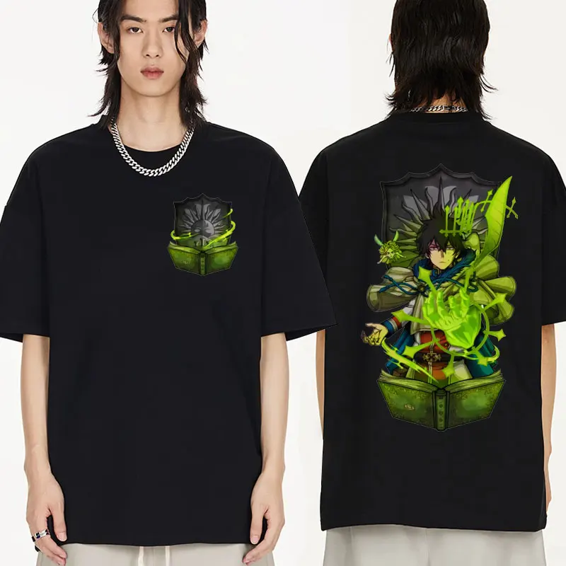 

Japanese Anime Black Clover Double-sided Graphics T Shirt Men Women Funny Harajuku Gothic T-shirt Male Streetwear Short Sleeve