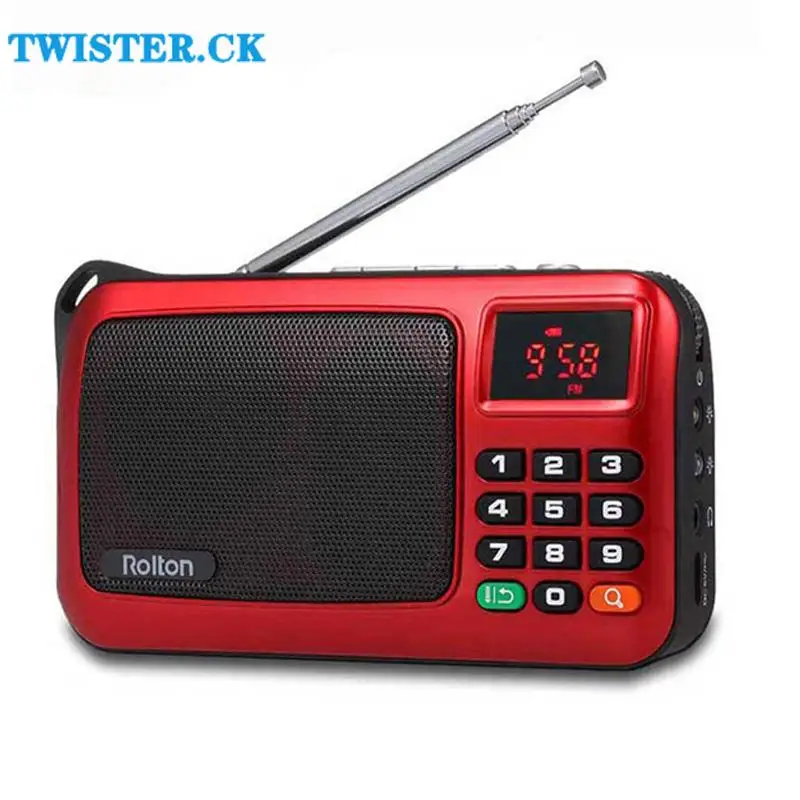 New Mini Rolton W405 Digital Portable Mini Mp3 Play Portable Fm Radio Music Player Speaker TF USB With Flashlight Money Verify