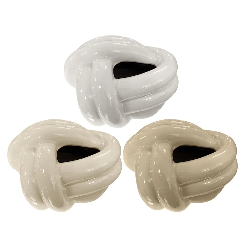 Modern Tissue Box Fun Knot Face Tissue Holder Ceramic Tissue Cases Container 5