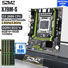 X79 Motherboard LGA 2011 Xeon E5 2689 Set with 4*4GB DDR3 ECC Memory Gaming PC Placa Mae X79 Mother Board 2011 Xeon Assembly Kit